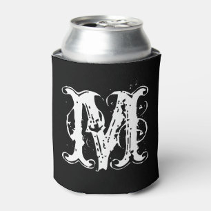 Monogrammed vintage typography beverage coolers