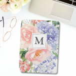 Monogrammed Watercolor Blue Pink Spring Floral iPad Pro Cover<br><div class="desc">Personalise your tech with our Monogrammed Watercolor Blue Pink Spring Floral iPad Air Cover. Featuring a charming watercolor blend of blue hydrangea,  pink peony,  and rose,  this pastel beauty brings the essence of spring to your device. Stylish,  unique,  and a touch of botanical bliss!</div>