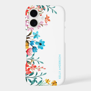 Monogrammed Watercolor Floral Girly