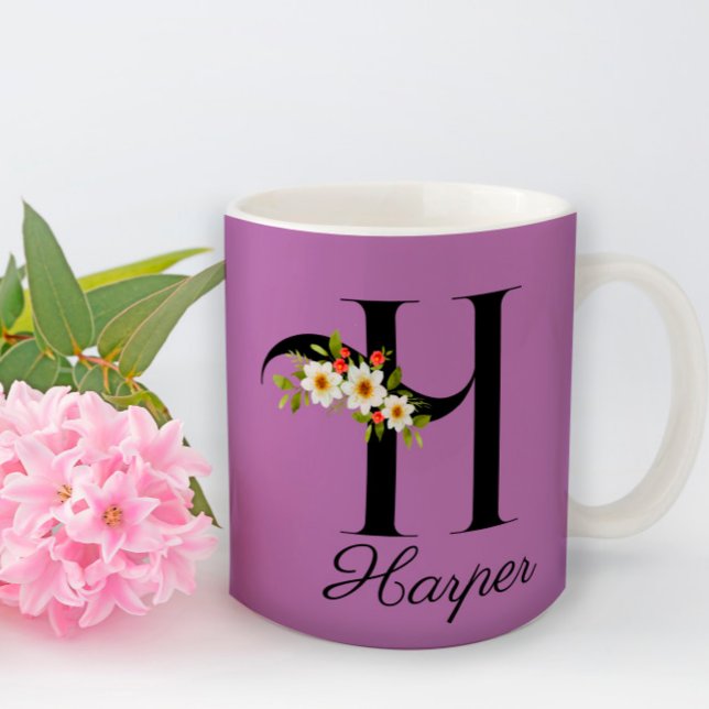 Monogrammed watercolor lavender Mug (Creator Uploaded)