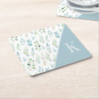 Monogrammed Watercolor Leaf Lumbar Pillow