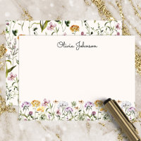 Monogrammed Watercolor Wildflower Garden