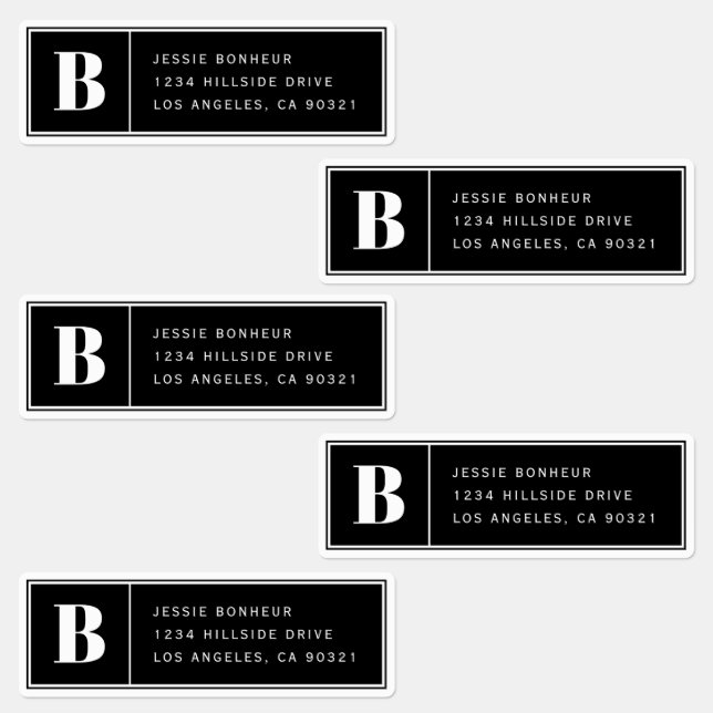 Monogrammed Waterproof Labels | Address or Info (Group)