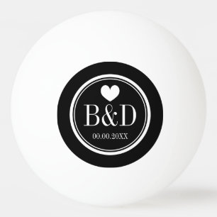 Monogrammed wedding party favour ping pong balls