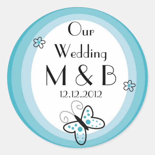 Monogrammed Wedding Stickers (Front)