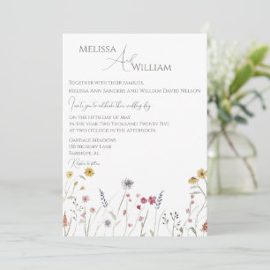 Monogrammed Whimsical Watercolor Wedding Invitation