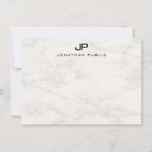 Monogrammed White Marble Modern Elegant Template
