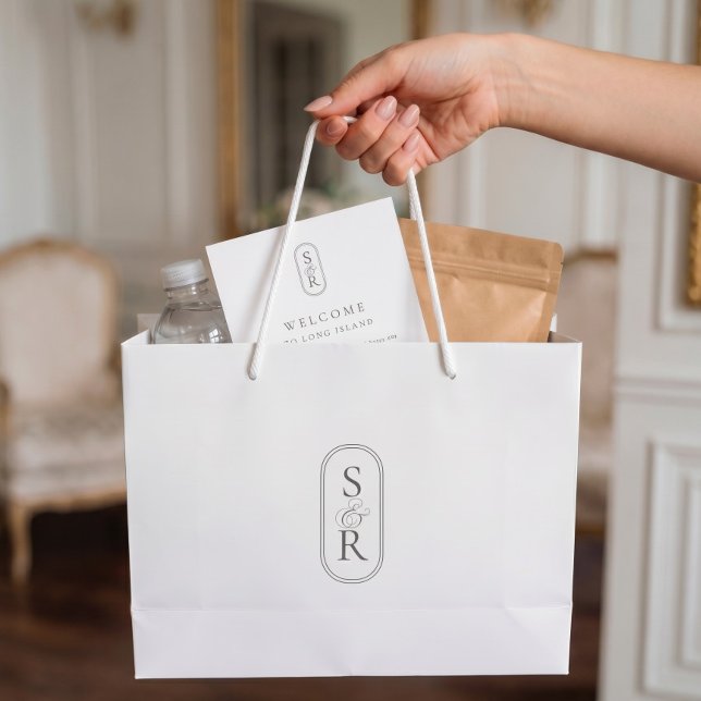 Monogrammed White Personalised Wedding Welcome Bag (Creator Uploaded)