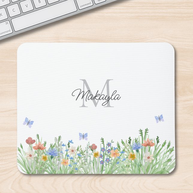 Monogrammed Wildflower  Mouse Pad (Creator Uploaded)