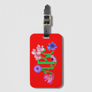 Monogrammed 'Wildflowers' Acrylic Luggage Tag
