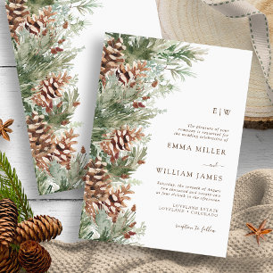 Monogrammed Winter Wedding Invitation