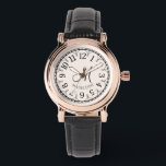 Monogrammed Women's Rose Gold Vintage Watch<br><div class="desc">An elegant monogrammed vintage rose gold watch with your script initial and name in a classic type. The watch face has a pretty decorative border of arcs around it.</div>