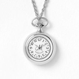 Monogrammed Women's Watch Necklace