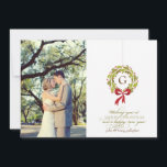 Monogrammed Wreath - Holiday Photo Card<br><div class="desc">www.blushprintables.blogspot.com</div>