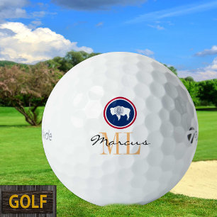 Monogrammed Wyoming Flag & Wyoming, USA Golf Balls