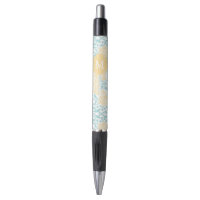 Monogrammed Yellow and Mint Floral Damask