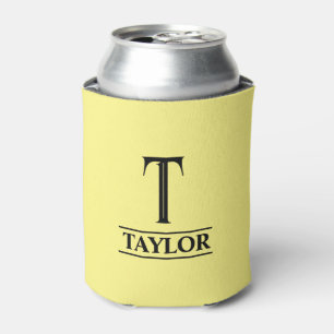 Monogrammed Yellow  Can Cooler