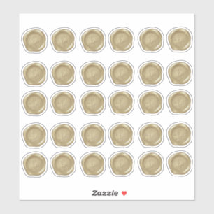 Monogrammed Yellow Gold Faux Wax Seals