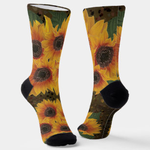 Monogrammed Yellow Sunflower Soul Crew Sock