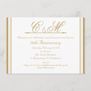 Monograms 50th Wedding Anniversary Invitation