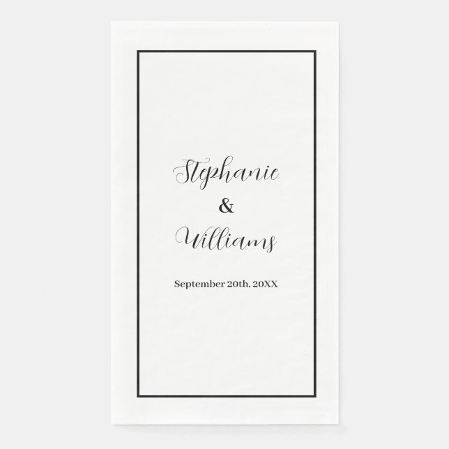 Monograms Custom Name Wedding Simple Minimal 2024 Napkin (Front)