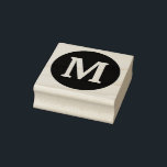 Monograms Initial Custom Name Trendy Classy Cool Rubber Stamp<br><div class="desc">Printed with monogram initial (which you can edit,  change and personalise) in bold font. Ink pad colour is selected as black,  you may change to another colour as you wish.</div>