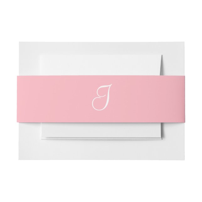 Monograms Light Pink Invitation Belly Band (Front Example)