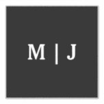 Monograms Name Black White Minimal Simple Wedding<br><div class="desc">Printed with monogram initials (which you can edit,  change and personalise) in bold font. Design available in all sizes,  just choose the right size that you need.</div>