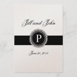 Monograms P Wedding Invitations Gold Fleur de Lis