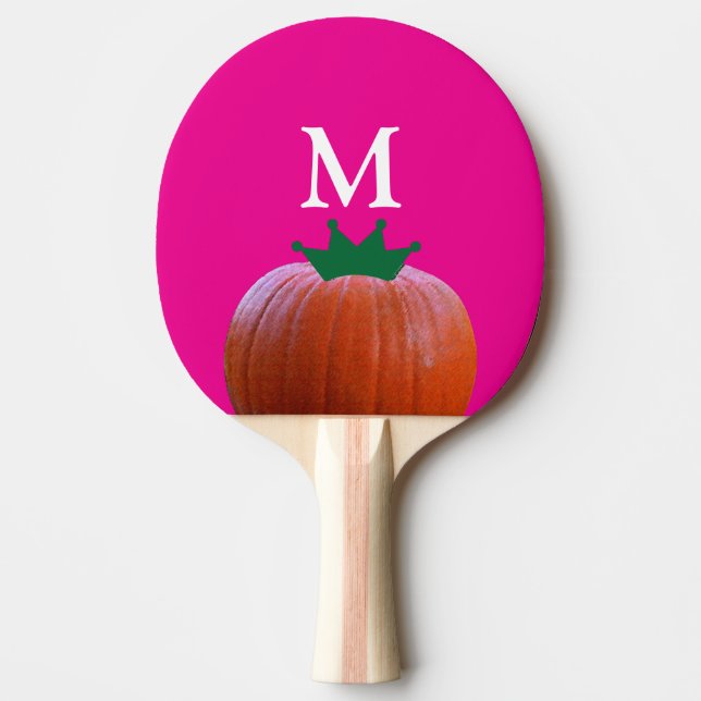 Monograms Pink Orange Pumpkin Baby Shower Favour Ping Pong Paddle (Front)