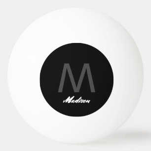 Monograms Wedding Gift Favour Elegant Custom Black Ping Pong Ball