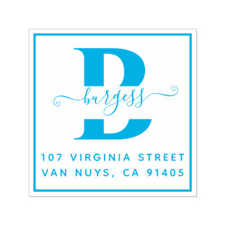 Monographic Simple Square Handwritten Self-inking Stamp