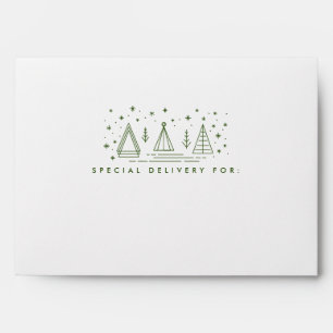 Monoline Christmas Trees  Envelope