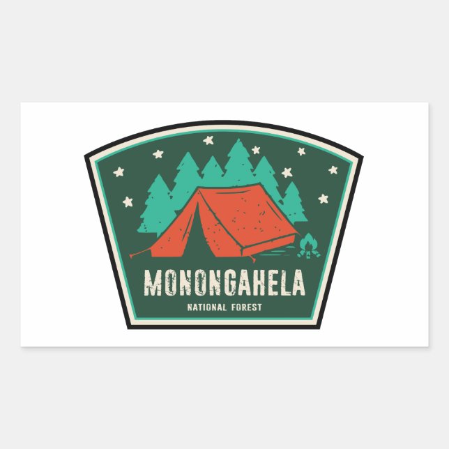 Monongahela National Forest West Virginia Camping Rectangular Sticker (Front)