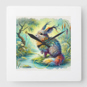 Mononykus in Nature 100924AREF140 - Watercolor Square Wall Clock