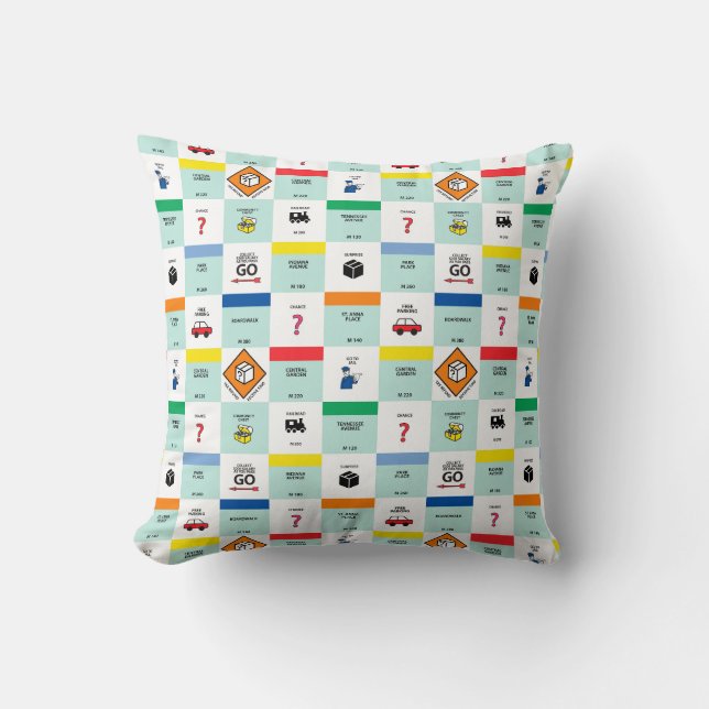 monopoly cardboard game night cushion (Front)