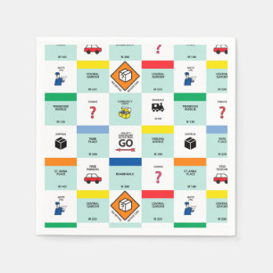 monopoly cardboard game night napkin