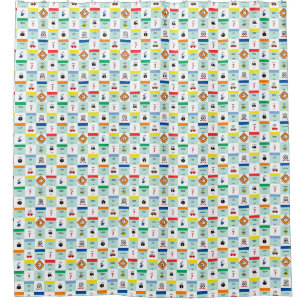 monopoly cardboard game night shower curtain