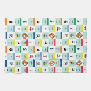monopoly cardboard game night tea towel
