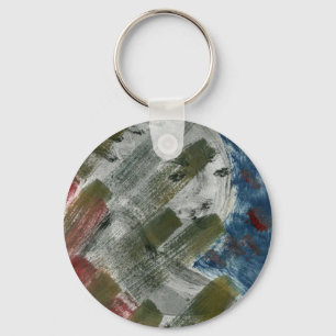 Monoprint Woman and Crow (Raven) Key Ring