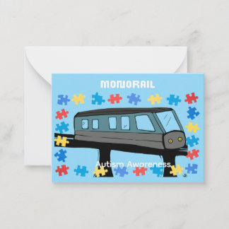 Monorail train car coaster autism puzzle card