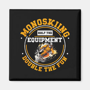 Monoskiing half equipment double the funny monoski magnet