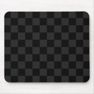 Monotone Black and Dark Grey Chequered Pattern Mouse Pad