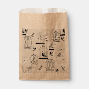 monotone grey aviary birdcage birds favour bag