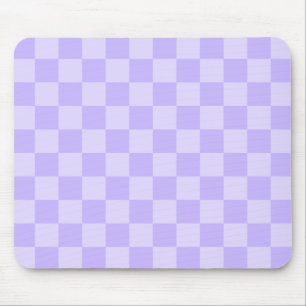 Monotone Lavender Chequered Pattern Mouse Pad