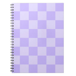 Monotone Lavender Chequered Pattern Notebook