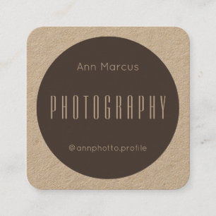 Monotone modern geometric style craft square business card