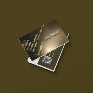 Monotone Modern Software Tech Professional QR Code Business Card