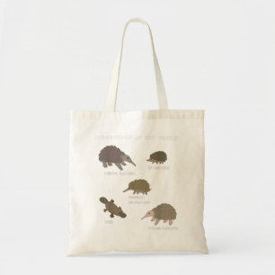 Monotremes Of The World Echidna Platypus Gift Funn Tote Bag