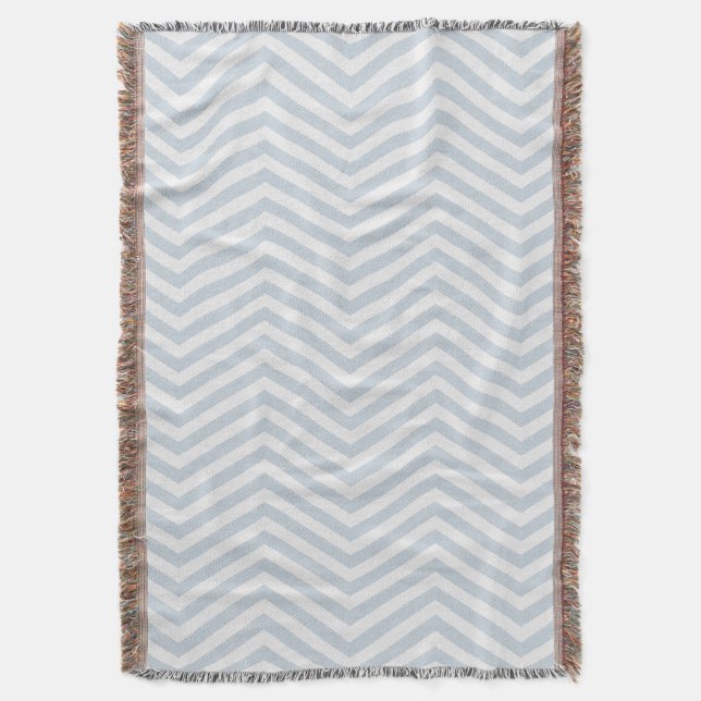 MonoZag Snuggle Mist Blue Throw Blanket (Front Vertical)